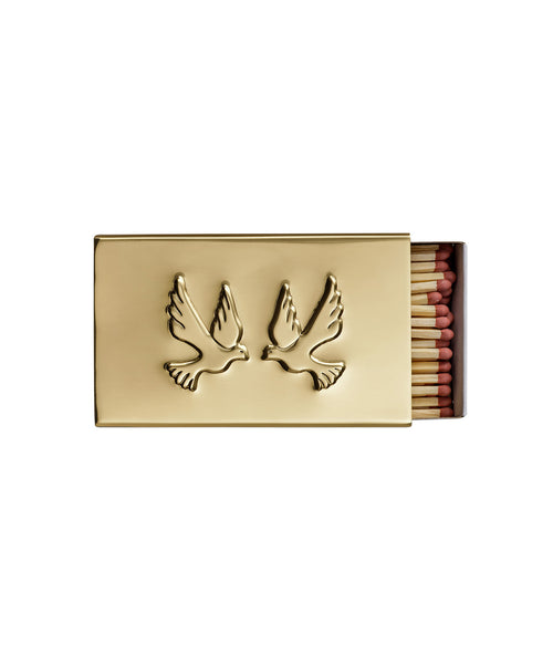 Lovebirds Matchbox Sleeve, Brass