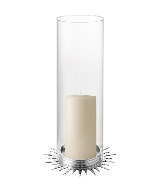 Sunburst Pillar Candle Holder, Nickel