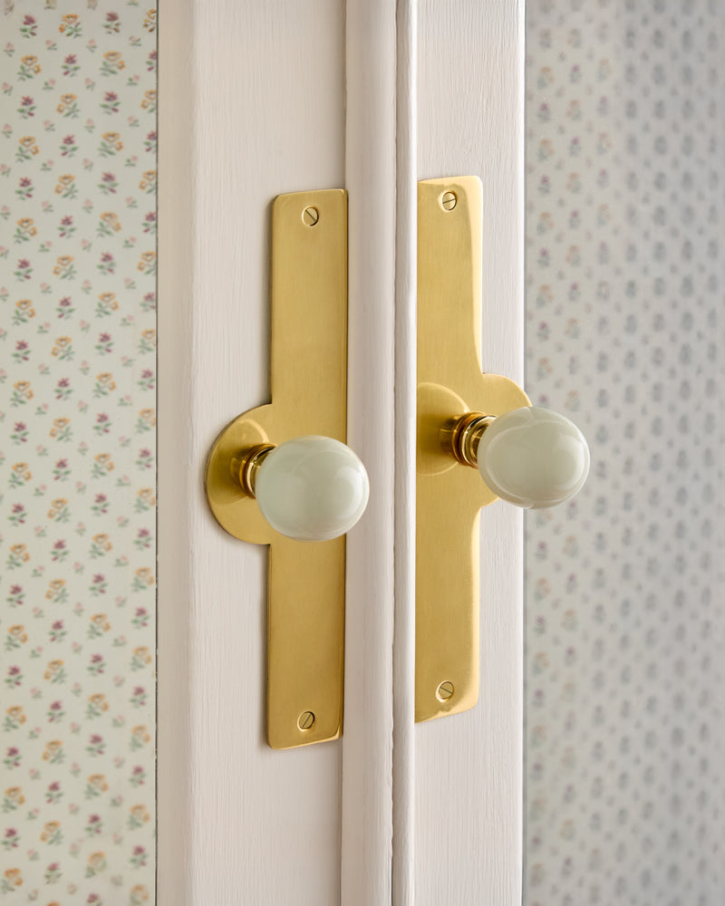 Pair of Arch Backplates, Aged Brass