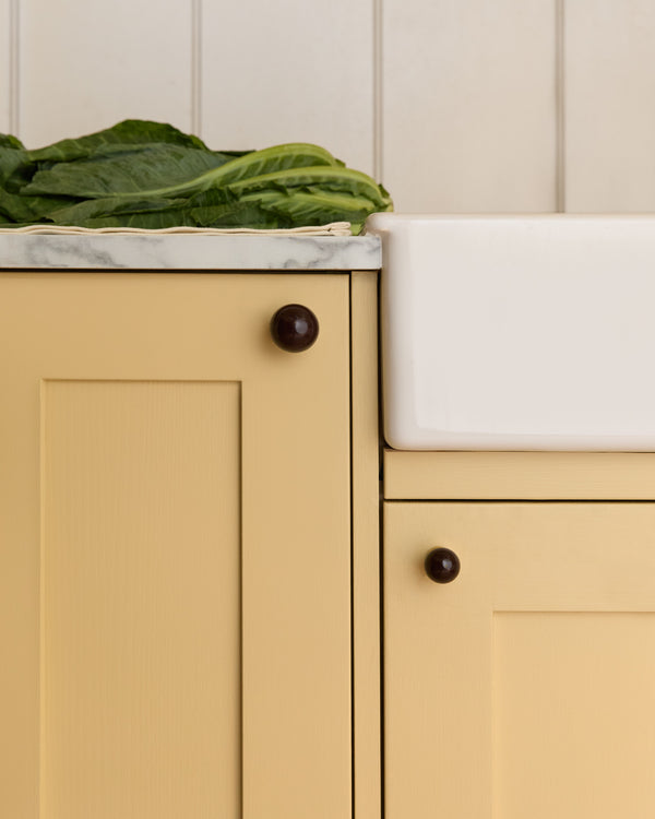 Coloured Knob, Chocolate, Brass