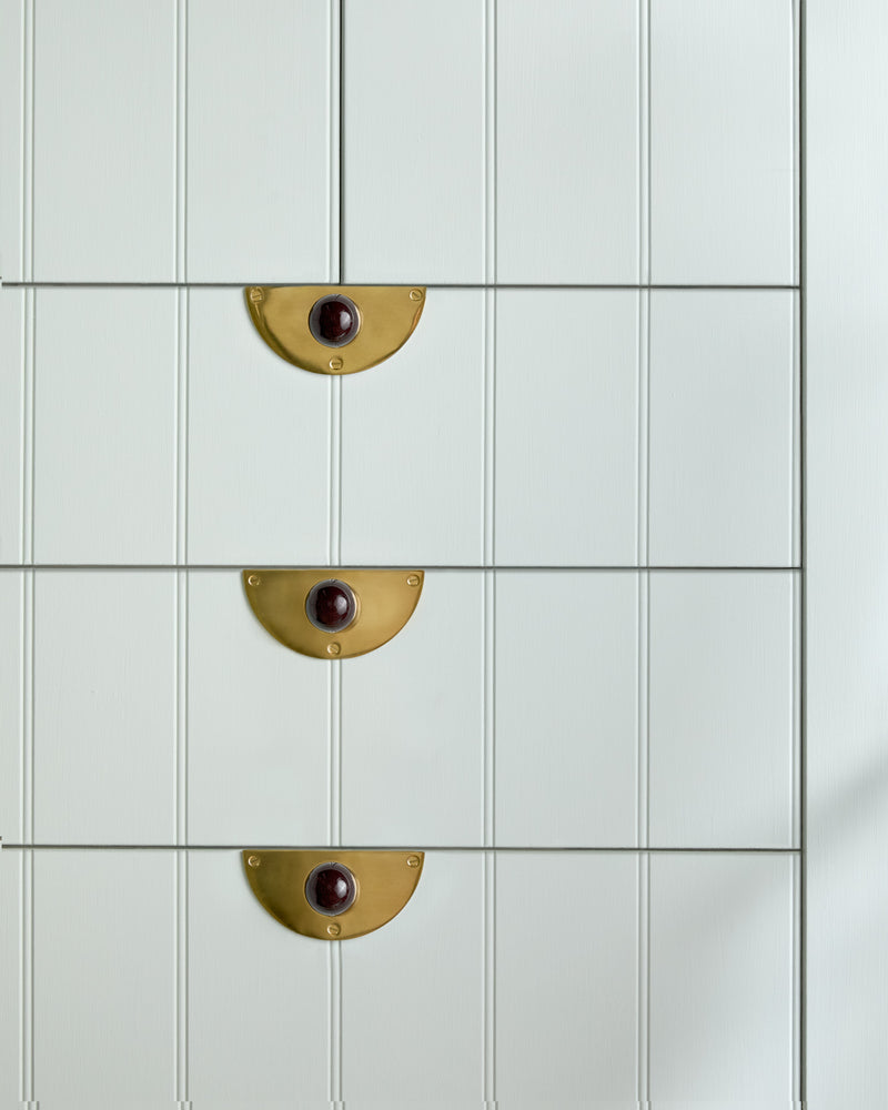 Pair of Circle Backplates, Aged Brass