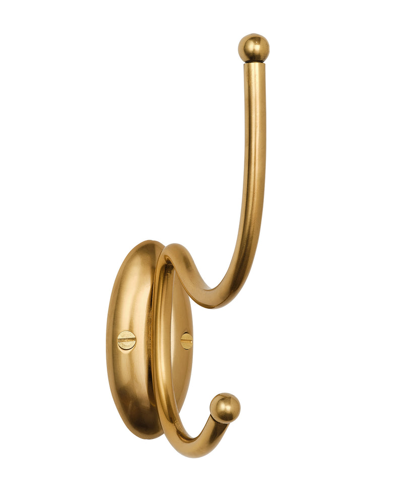 Tay Coat Hook, Aged Brass