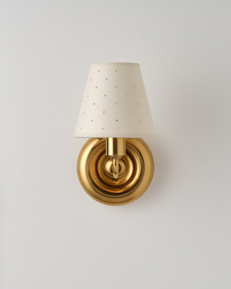 Donut Wall Light, Aged Brass
