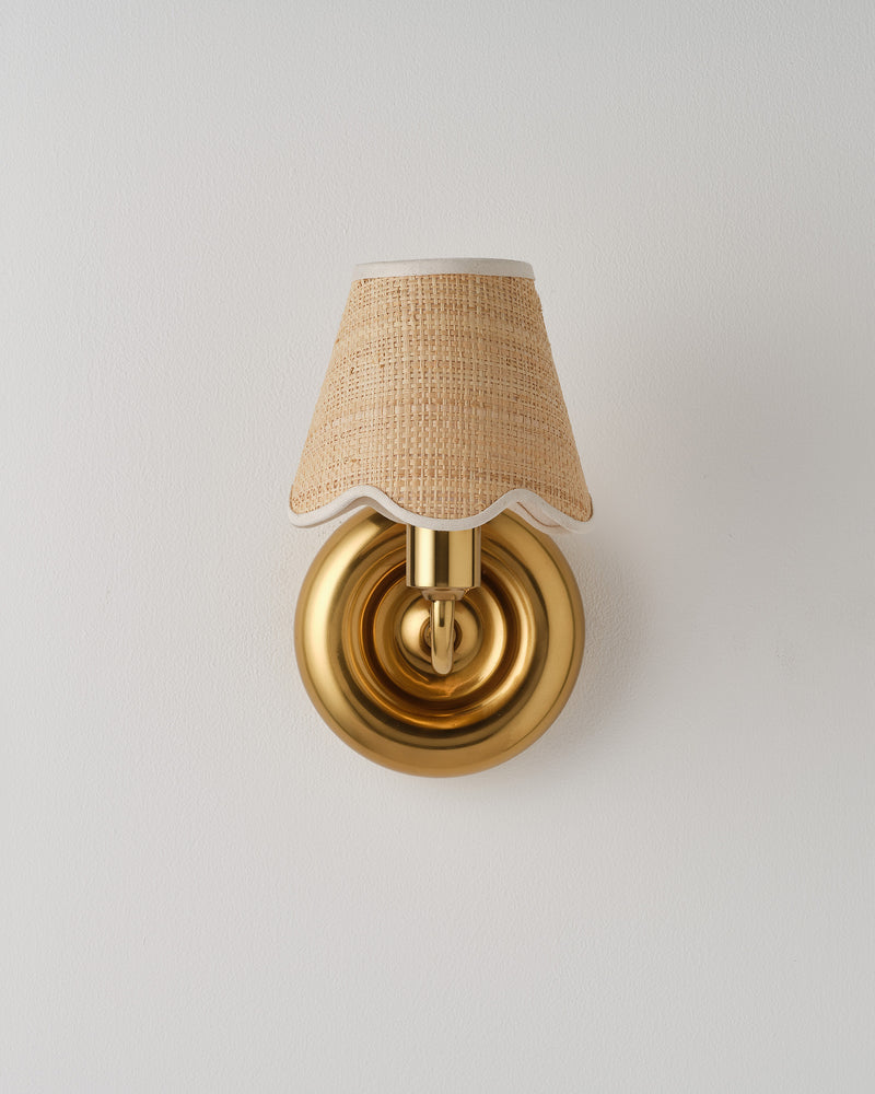 Donut Wall Light, Aged Brass