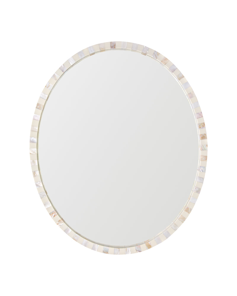 Pearl Oval Mirror, Milk