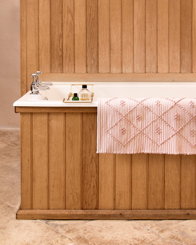 Stripe Bathmat, Powder Pink