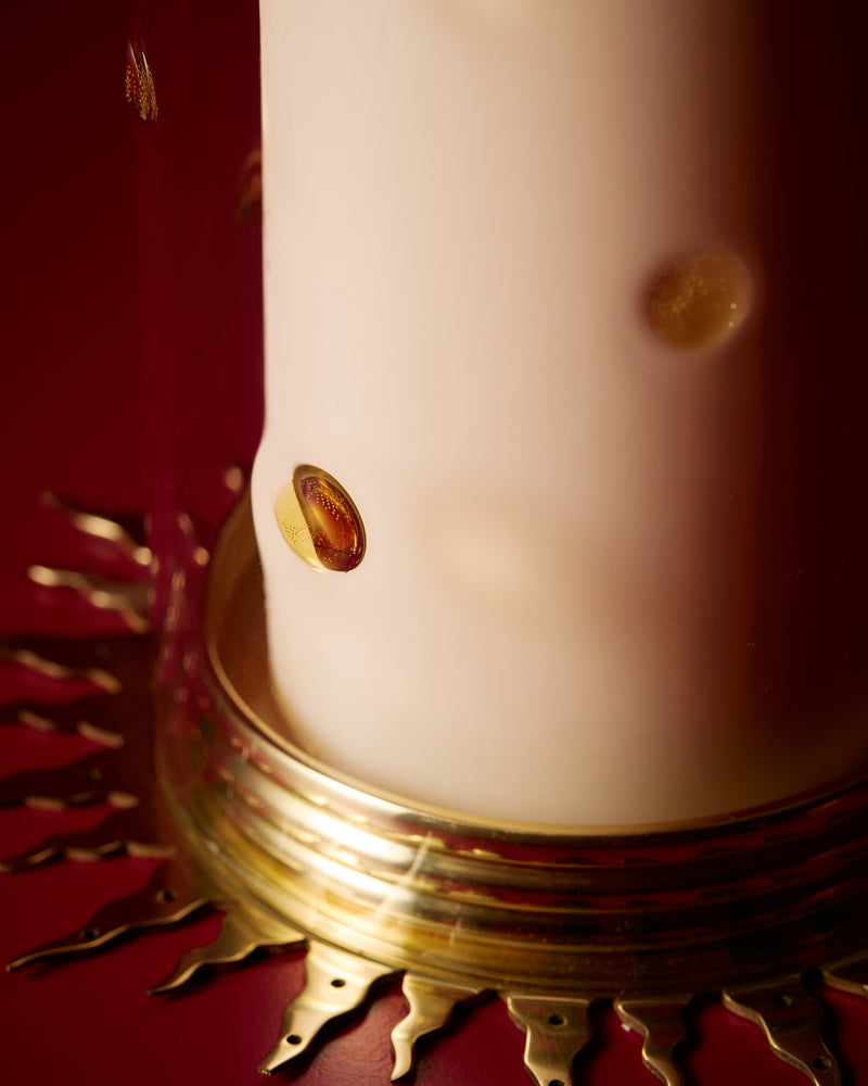 Sunburst Pillar Candle Holder, Brass