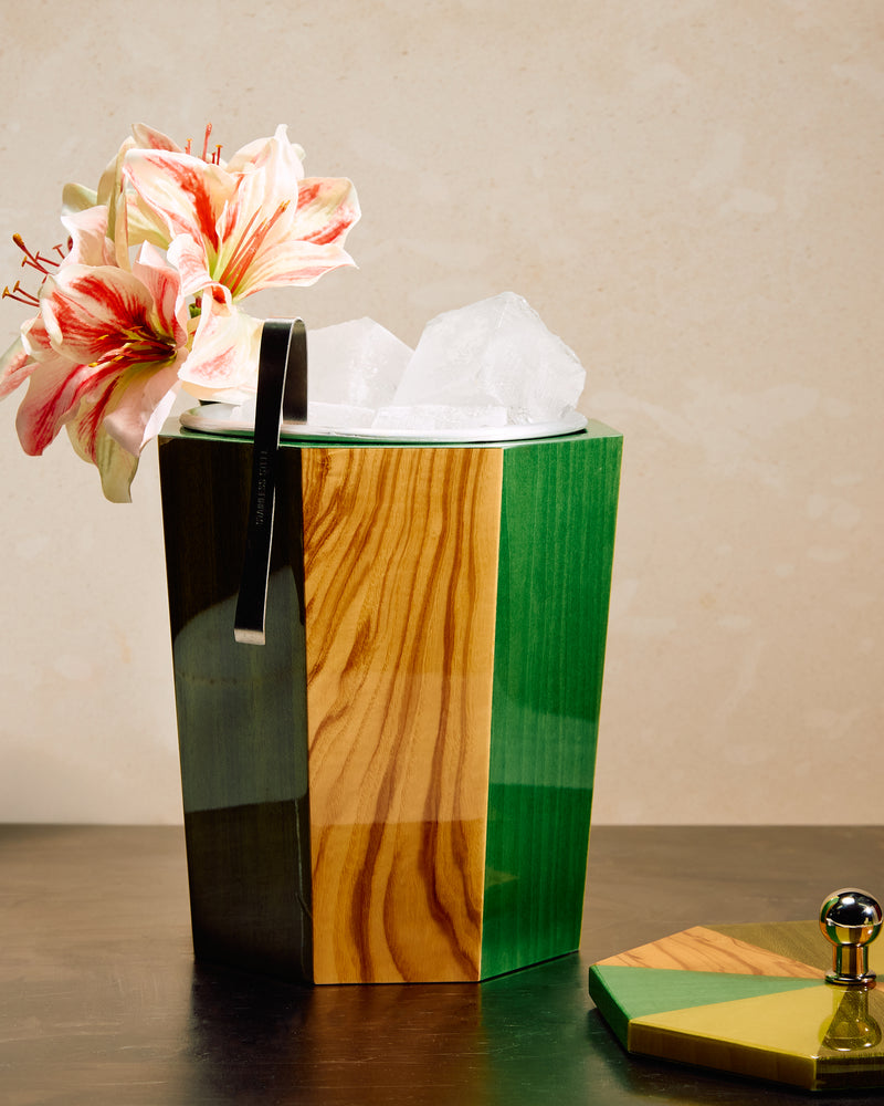 Lacquered Ice Bucket, Green