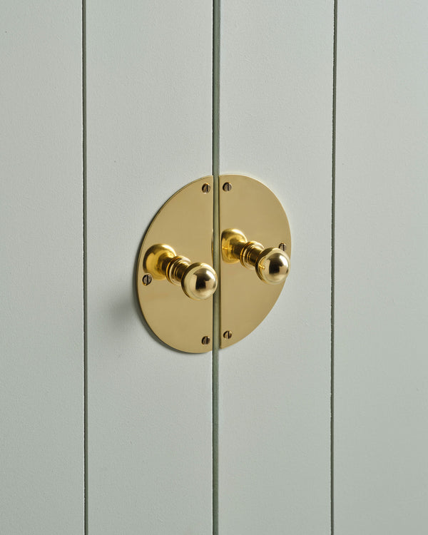 Pair of Circle Backplates, Polished Brass
