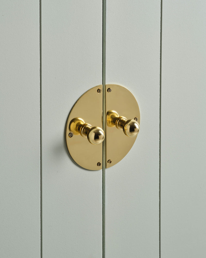 Pair of Circle Backplates, Polished Brass