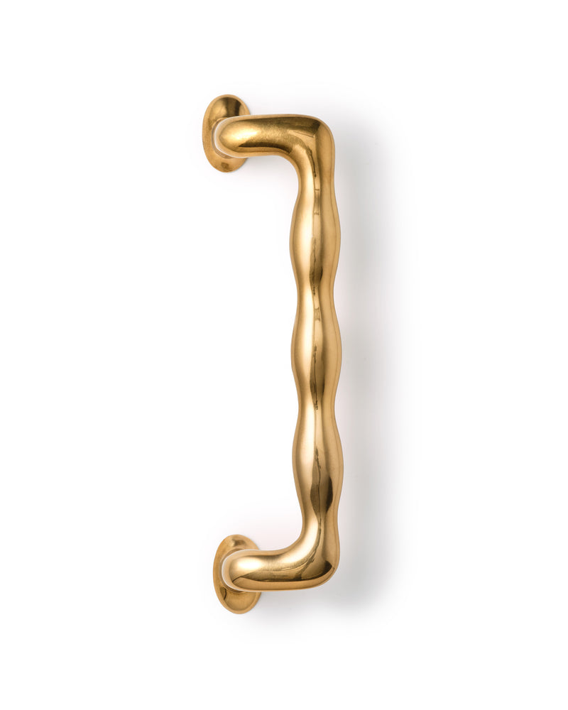Jumbo Wave Handle, Aged Brass