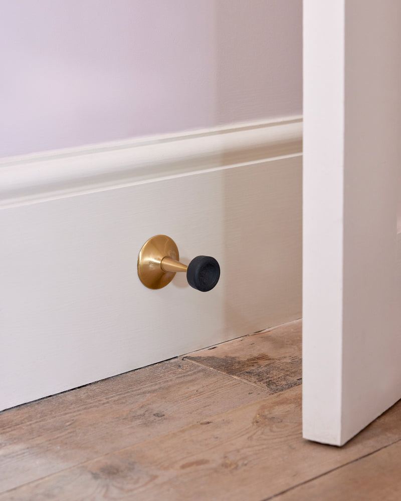 Wall Door Stop, Aged Brass