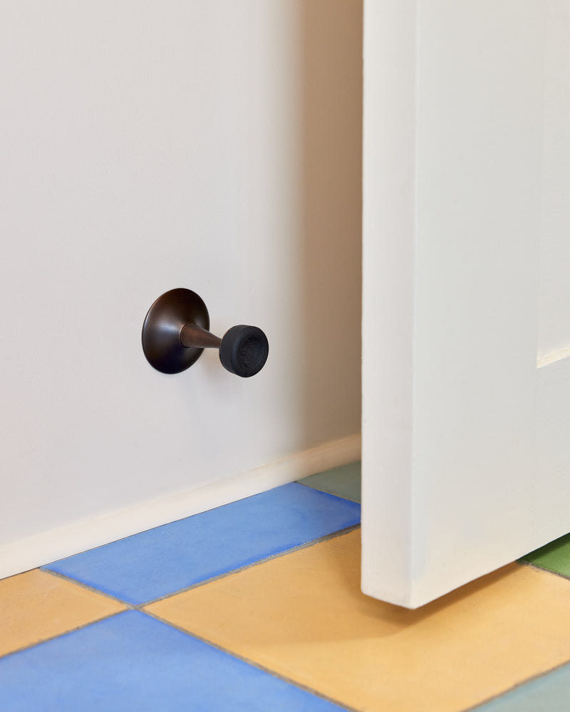 Wall Door Stop, Blackened Bronze