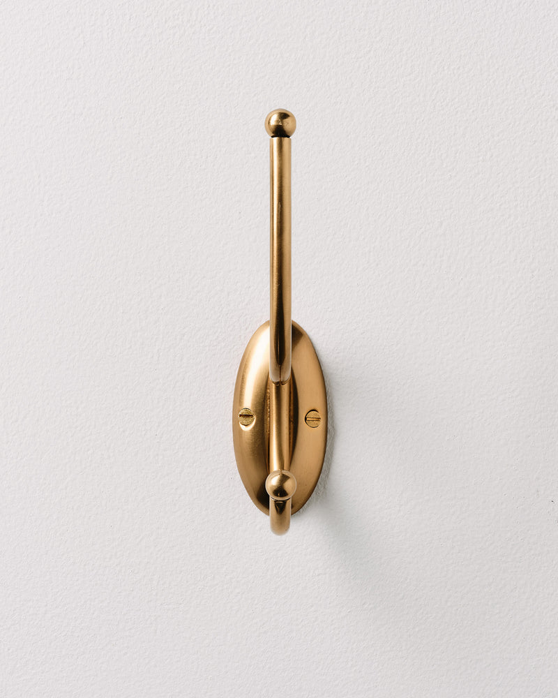 Tay Coat Hook, Aged Brass