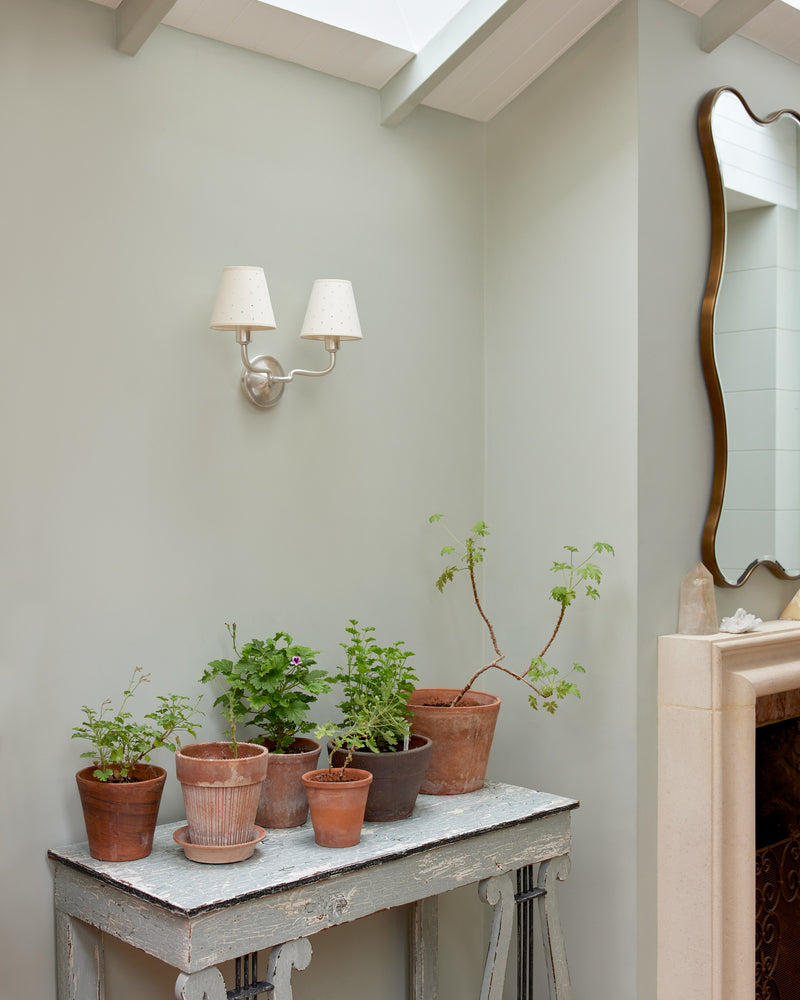 Double Wall Light, Brushed Silver