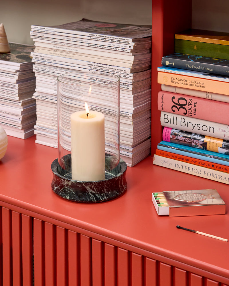 Olive Wax Pillar Candle, Ivory