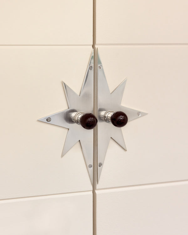 Pair of Star Backplates, Brushed Nickel
