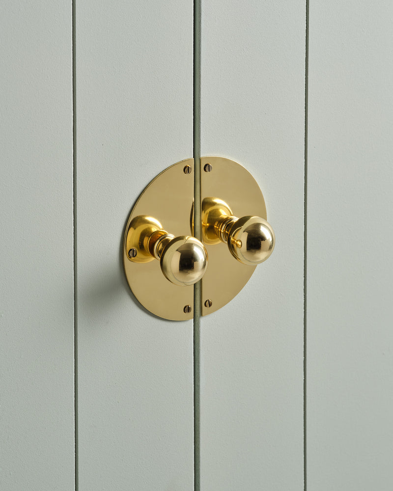 Pair of Circle Backplates, Polished Brass