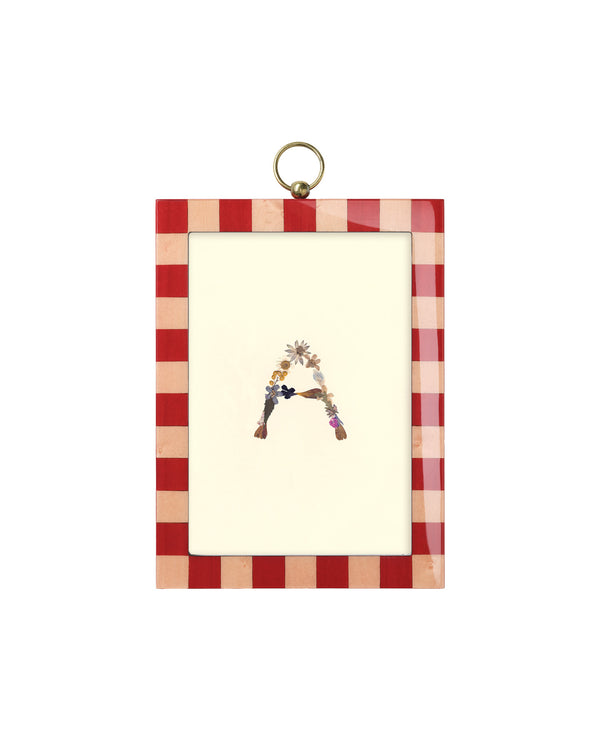 Rectangular Lacquered Frame, Pressed Flower Initial