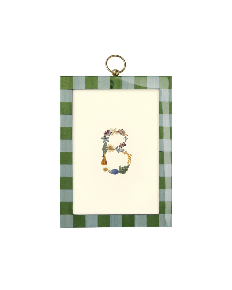 Rectangular Lacquered Frame, Pressed Flower Initial