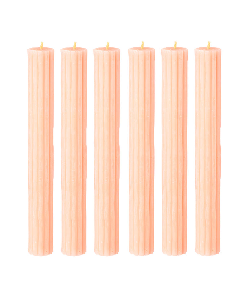 Ribbed Beeswax Candles Pack, Rose