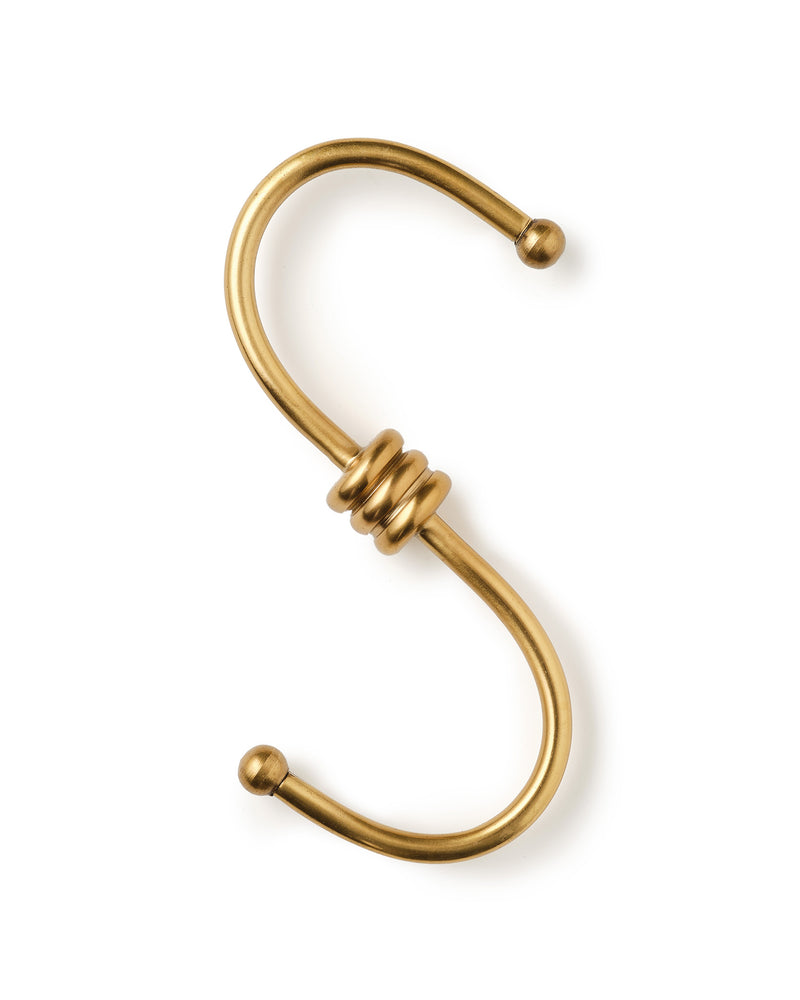 Tay S-Hook Set, Aged Brass