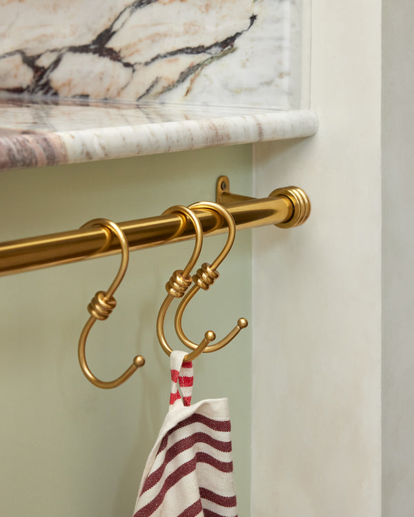 Tay S-Hook Set, Aged Brass