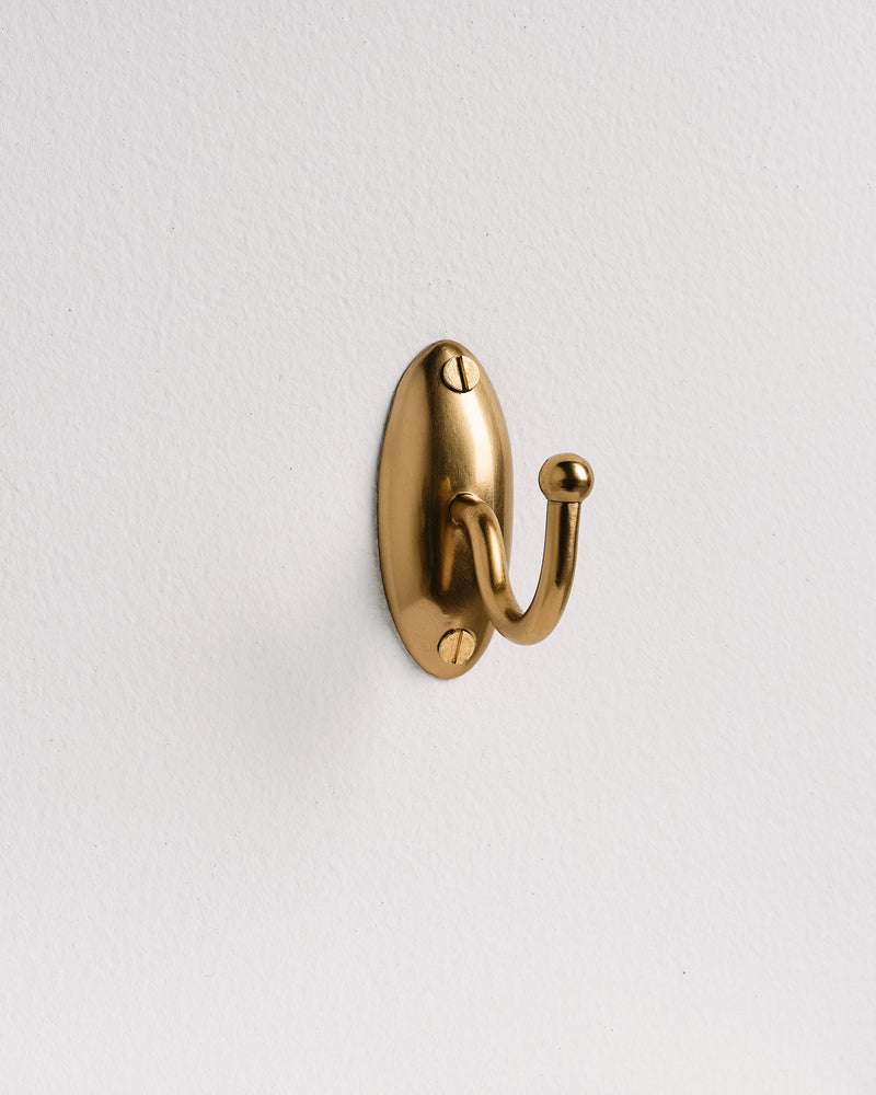 Tay Single Hook, Aged Brass