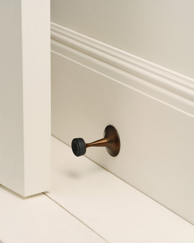 Wall Door Stop, Blackened Bronze