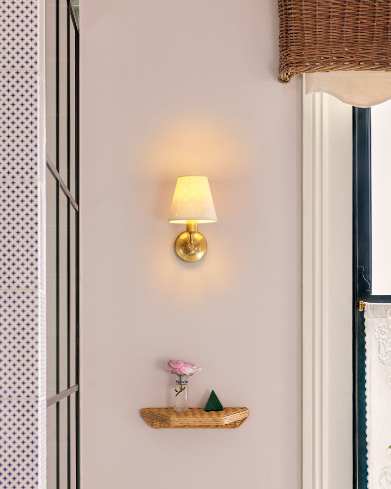 Wall Light, Aged Brass