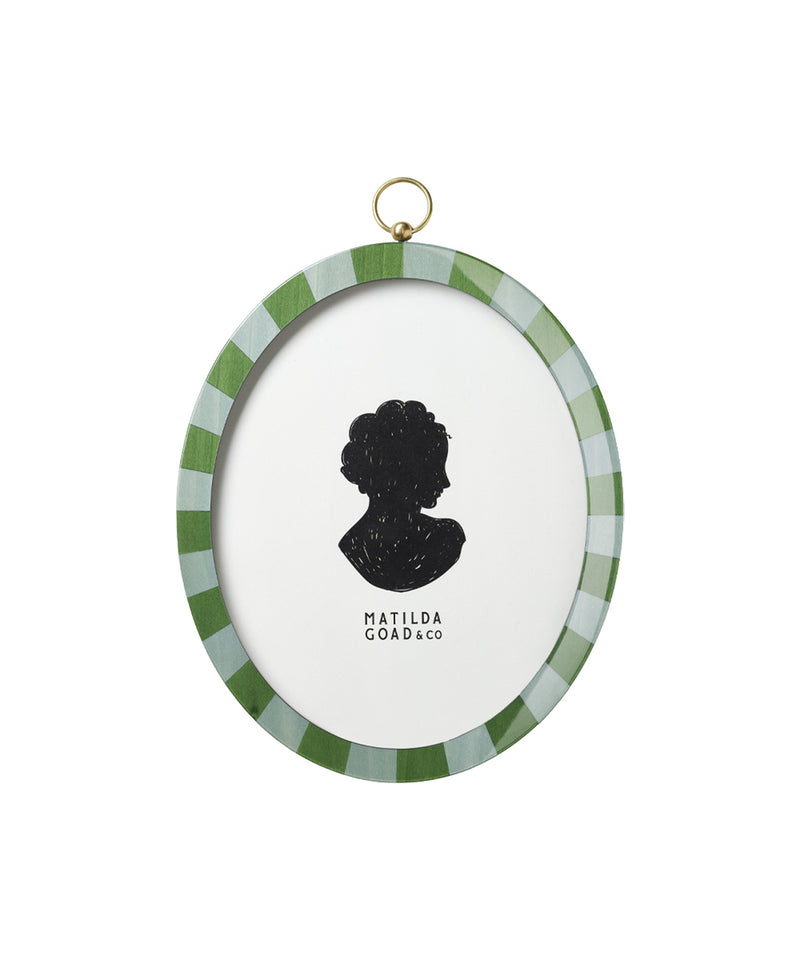 Oval Lacquered Frame, Green & Blue