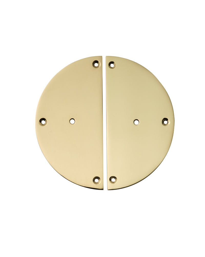 Pair of Circle Backplates, Polished Brass