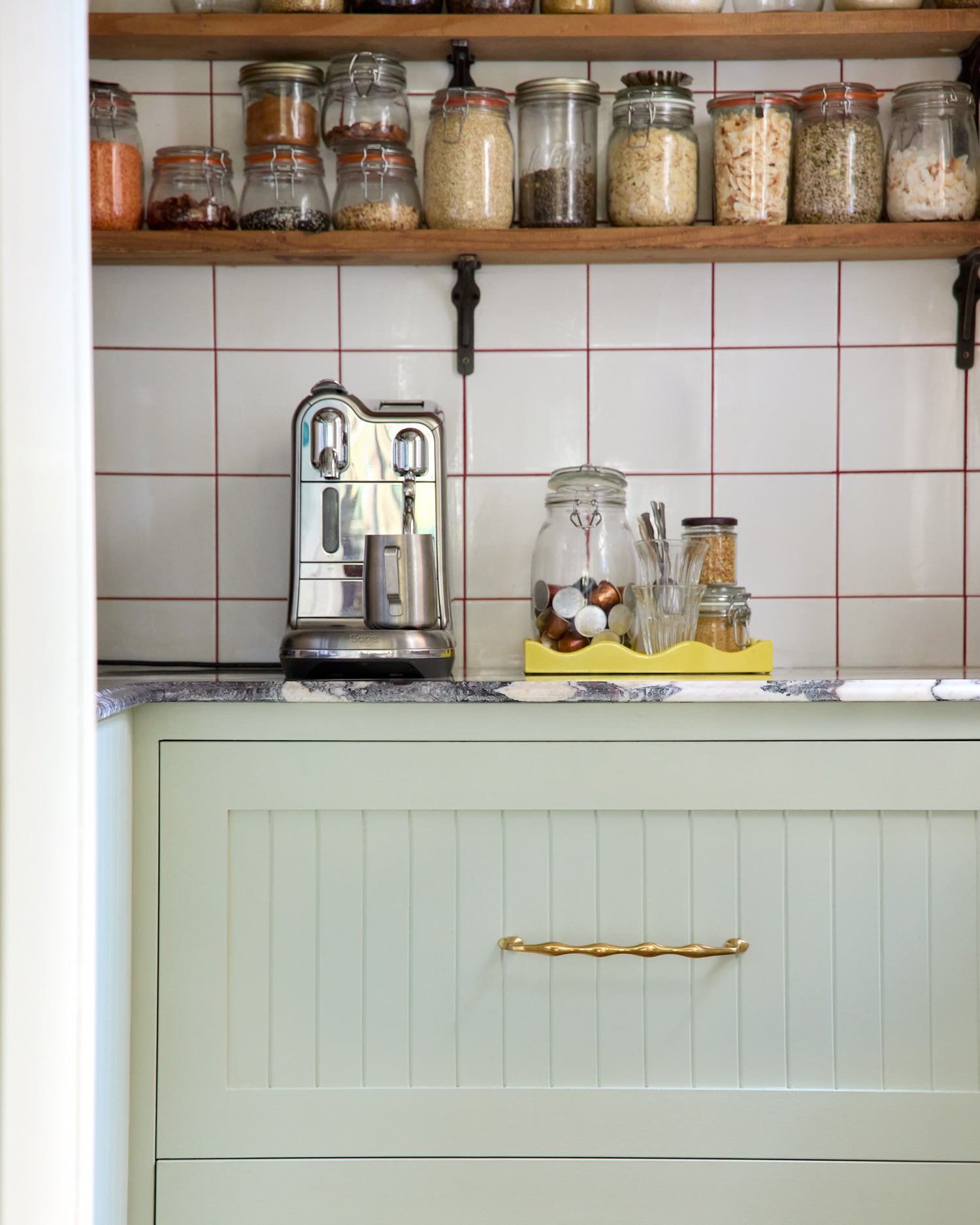 Wave Handle, Aged Brass