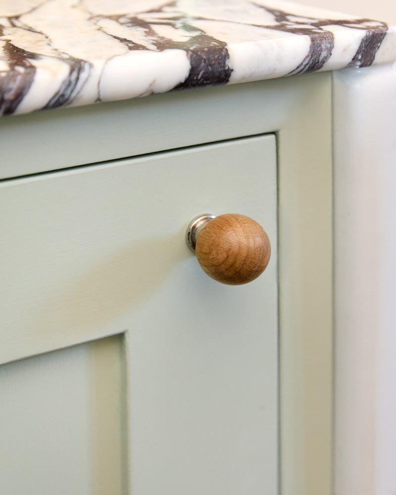 Natural Oak Knob, Nickel