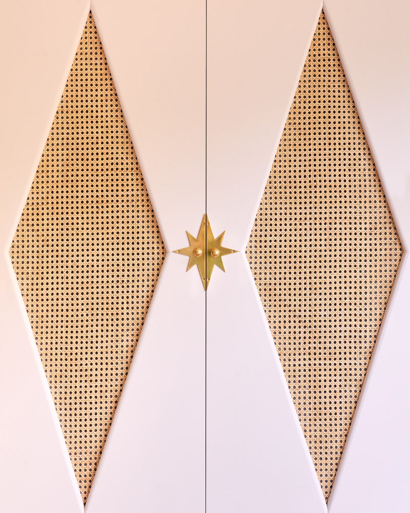 Pair of Star Backplates, Aged Brass