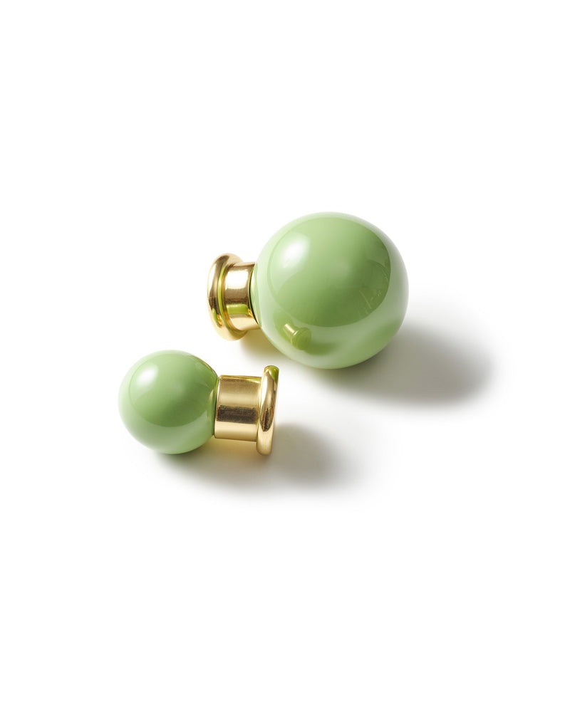 Coloured Knob, Pistachio, Brass