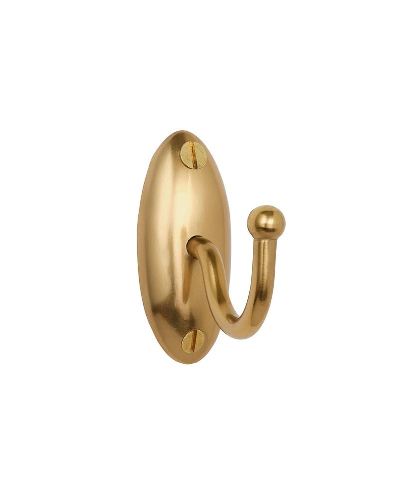 Tay Single Hook, Aged Brass