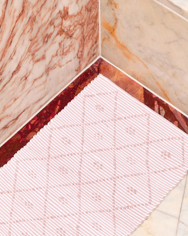 Stripe Bathmat, Powder Pink