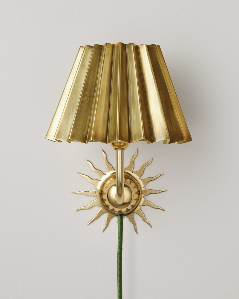Pleated Lampshade, Brass, Mini