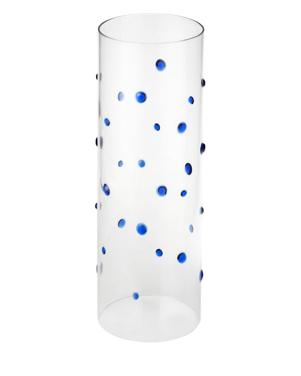 Embellished Glass Hurricane, Lapis