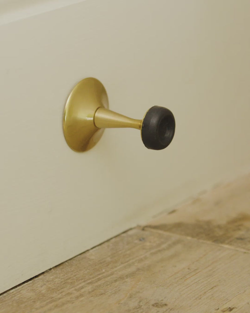 Wall Door Stop, Aged Brass