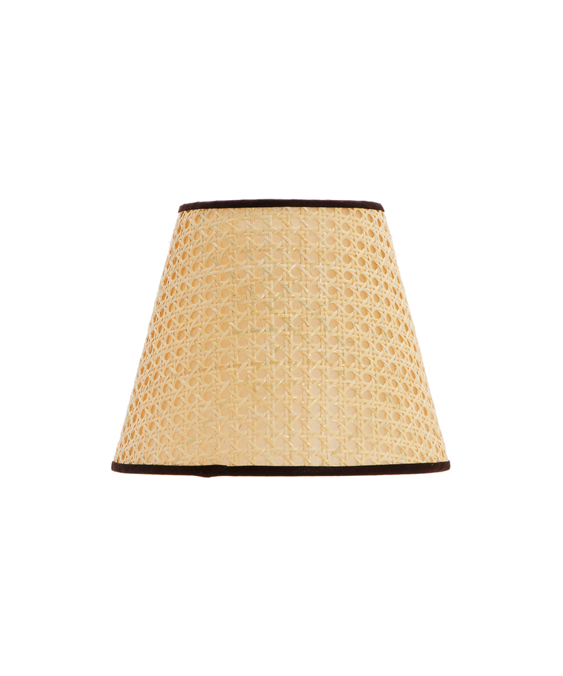 Cane Lampshade, Chocolate Trim, Small