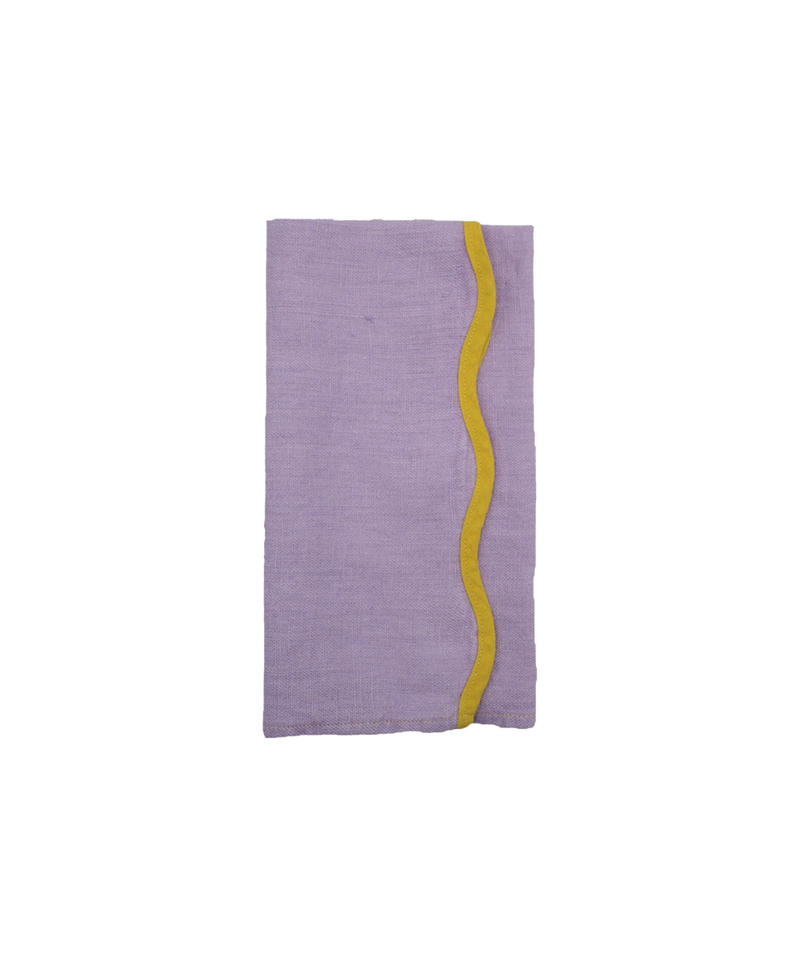 Scallop Linen Napkins, Set Of 4, Lilac