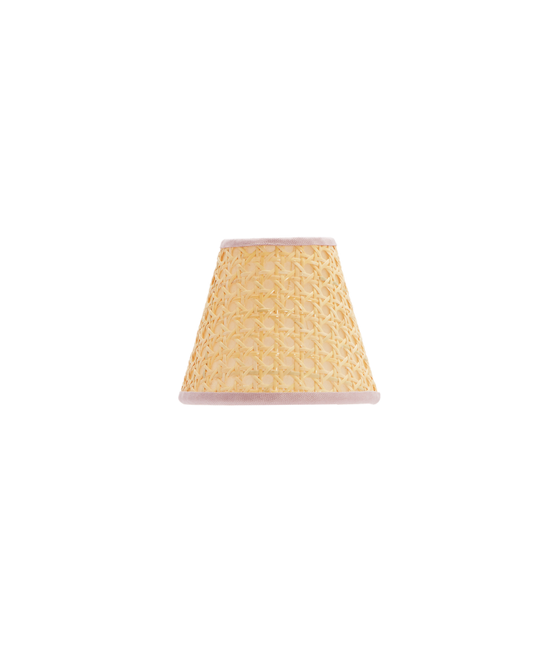 CANE CANDLE SHADE, PINK TRIM
