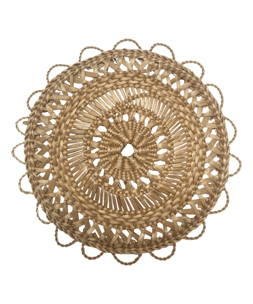 Set of 8 - Scallop Raffia Placemat, Large